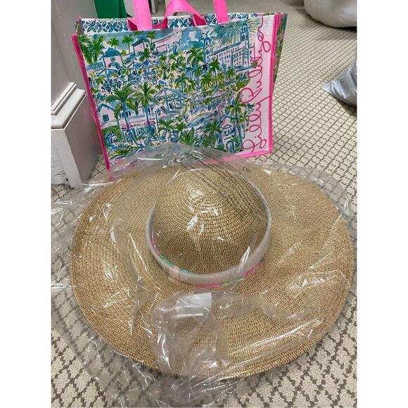 NWT LILLY Pulitzer RARE gift with purchase straw hat - Picture 1 of 7